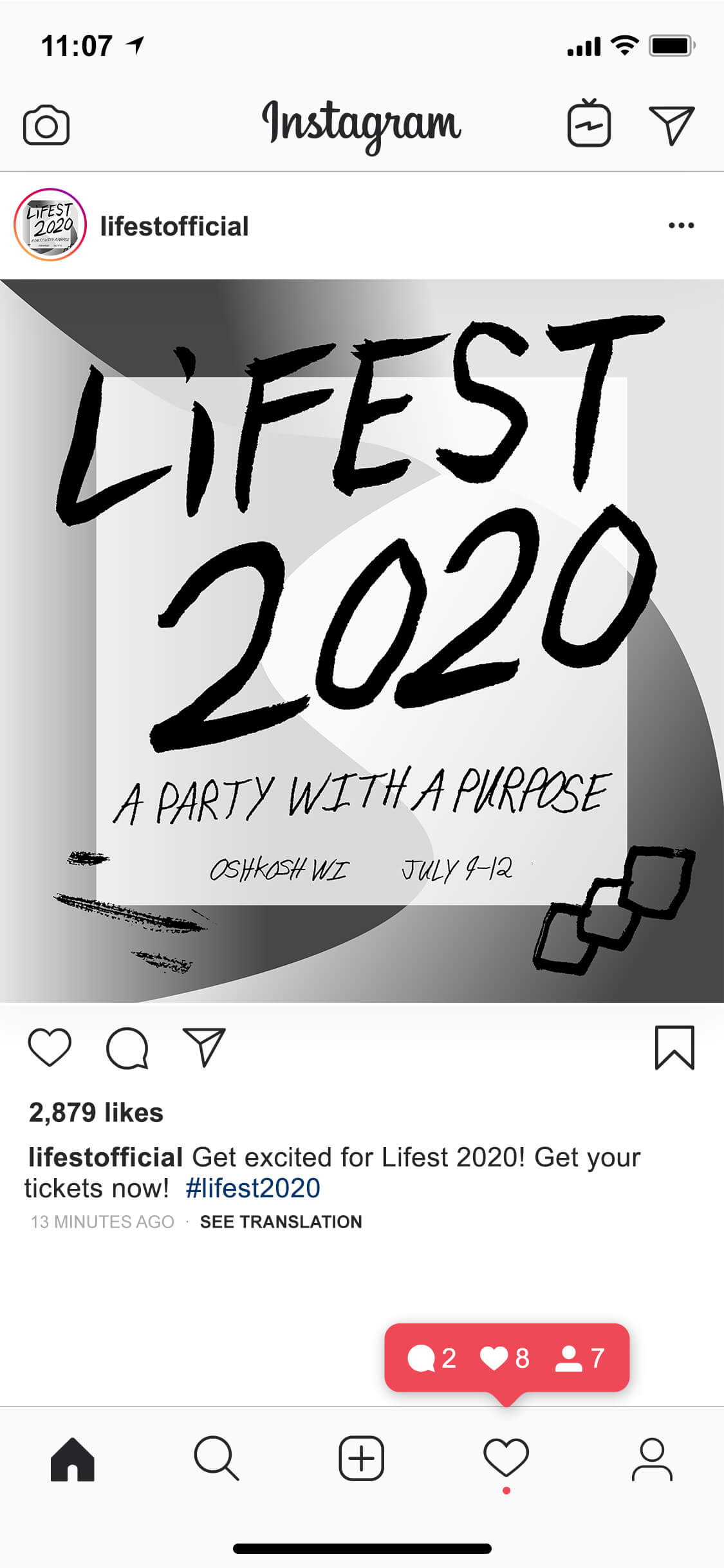 Lifest neon artist design Instagram post 1 mockup, Lifest 2020